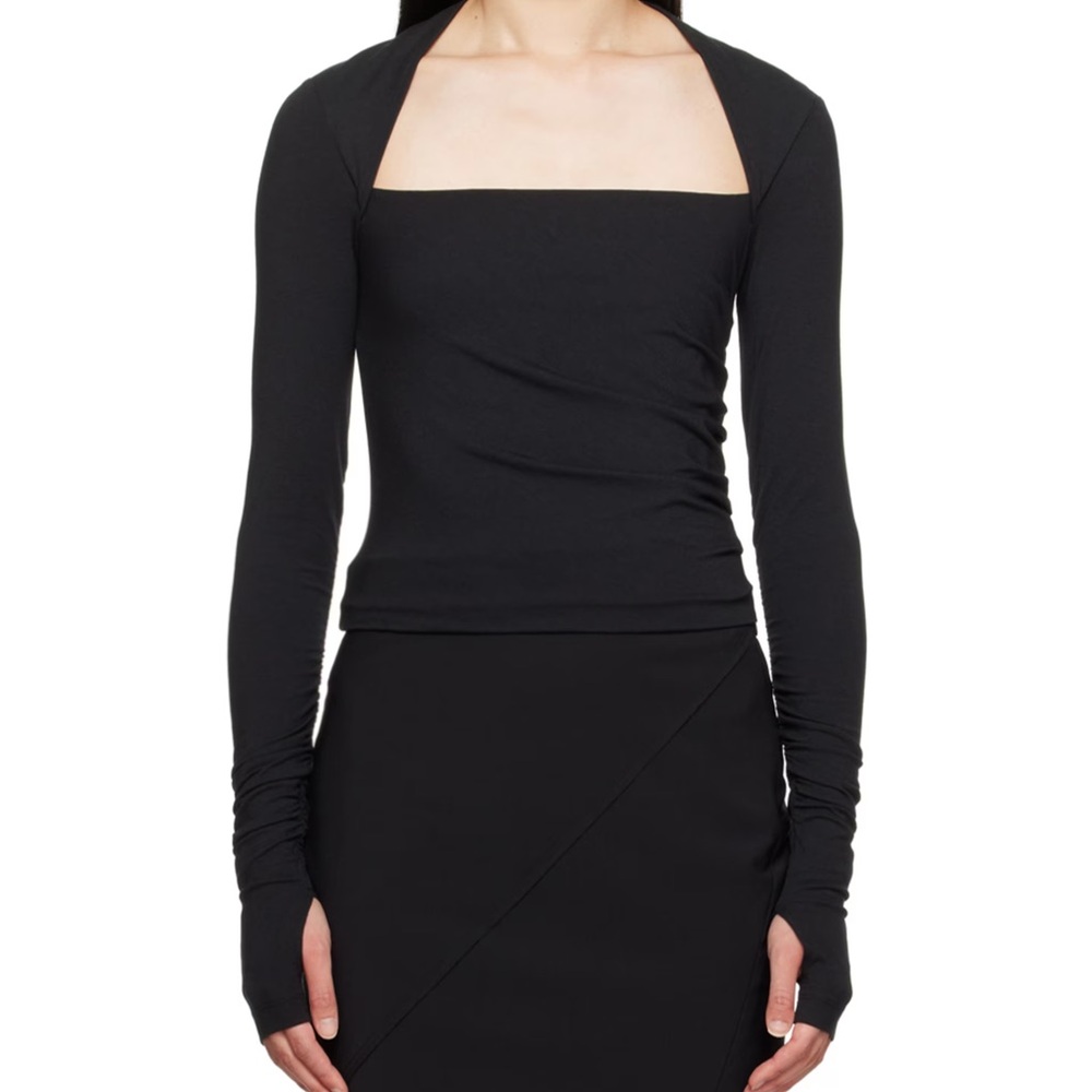 HELMUT LANG Black Shrug Long Sleeve T-Shirt